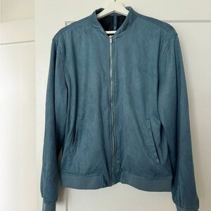 Zara navy faux suede bomber jacket. Size XL